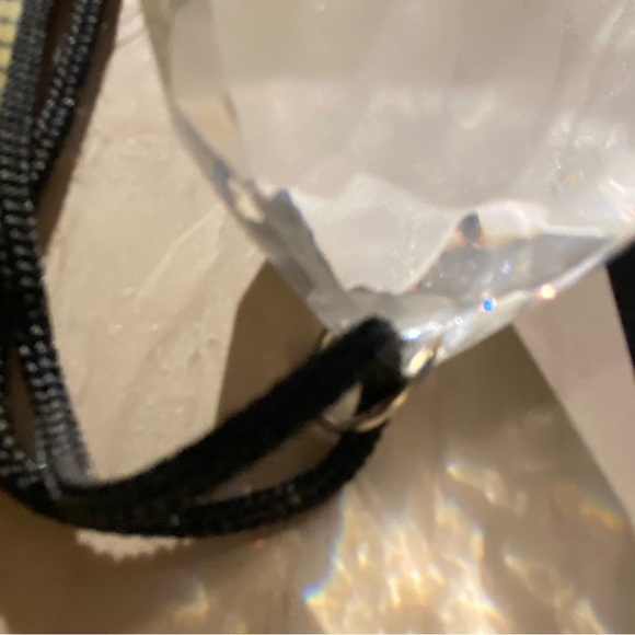 Vintage Lucite Faceted Globe Pendant on Black Cord 1.5” round - Picture 8 of 9